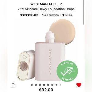 No box, used twice Westman Atelier vital skincare Dewy Foundation Drops in 0.5